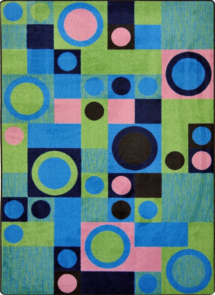 Kid Essentials Rug, City Block, Green, 5'4"x7'8"