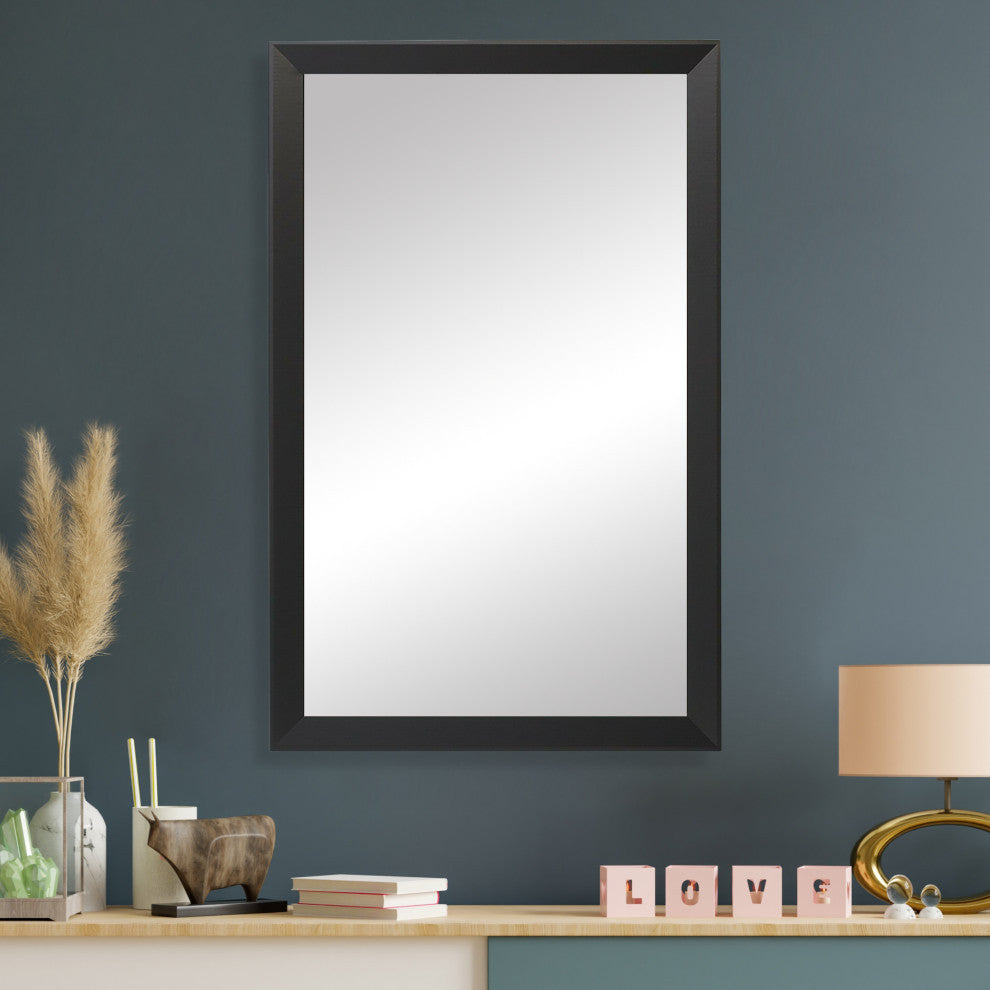 LaRue Framed Wall Mirror, Black, 28" X 60"