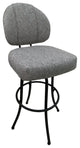 Extra Tall Spectator Swivel Bar Stool, Mojave Gray, Black Metal Frame, 34"