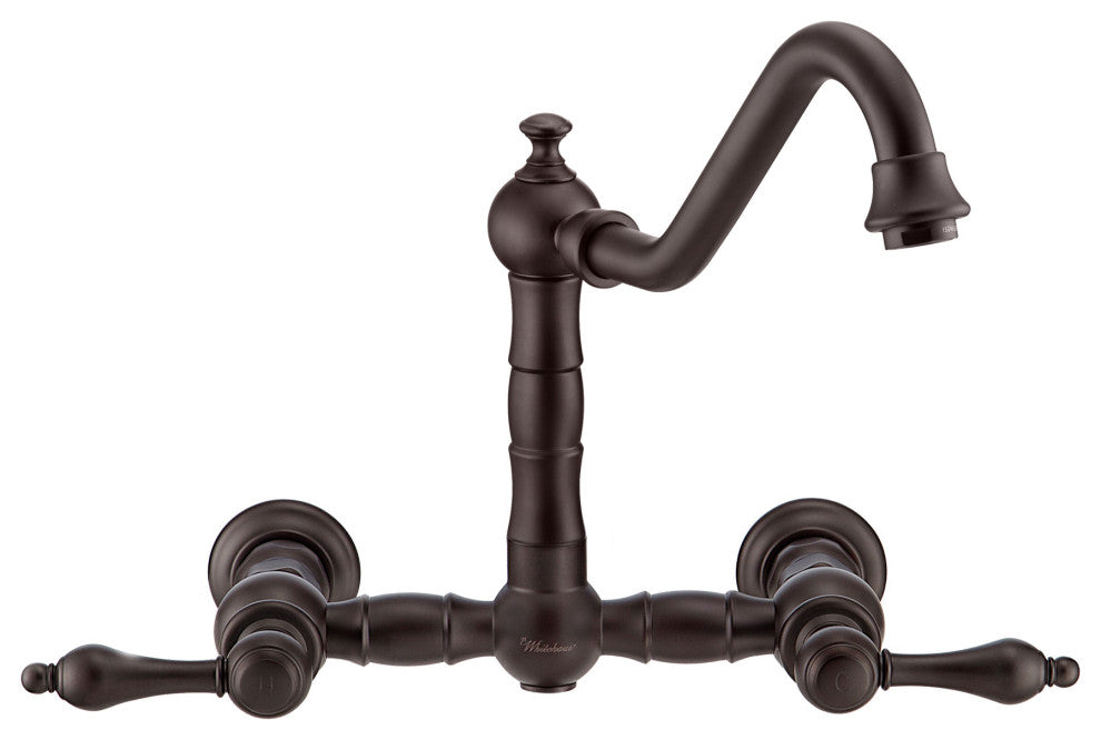 Whitehaus WHKWLV3-9402-NT-ORB Vintage III Plus Wall Mount Faucet With Side Spra
