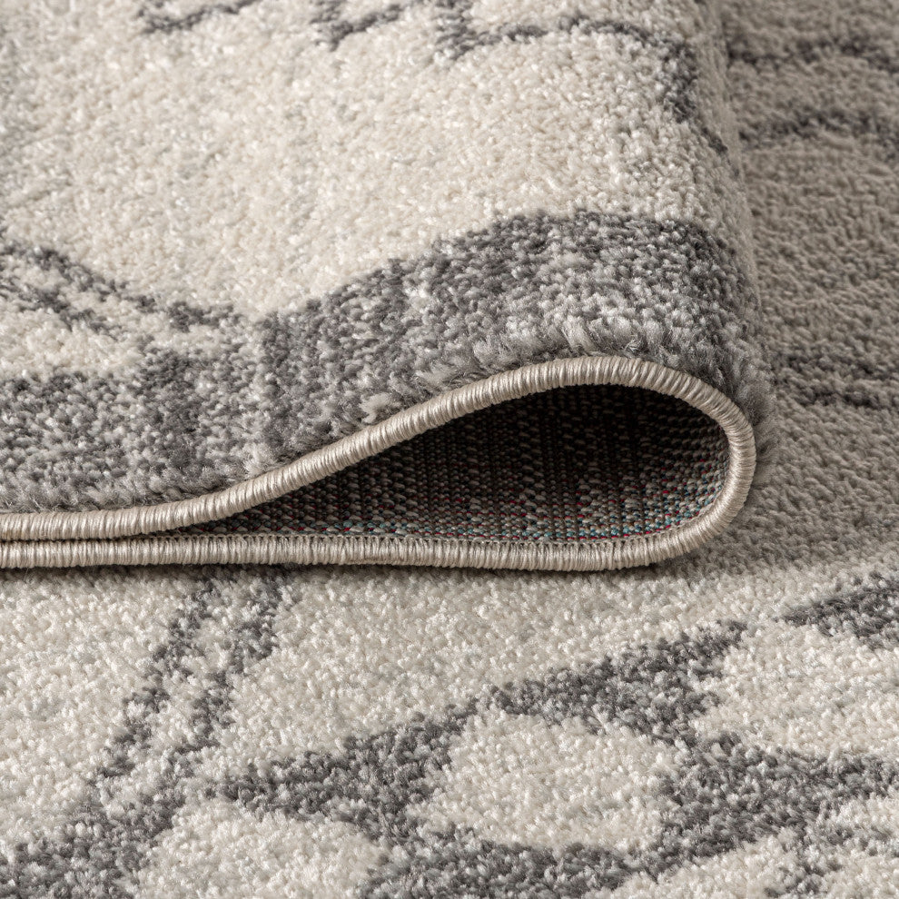Amir Moroccan Beni Souk Rug, Cream/Gray, 2 X 8