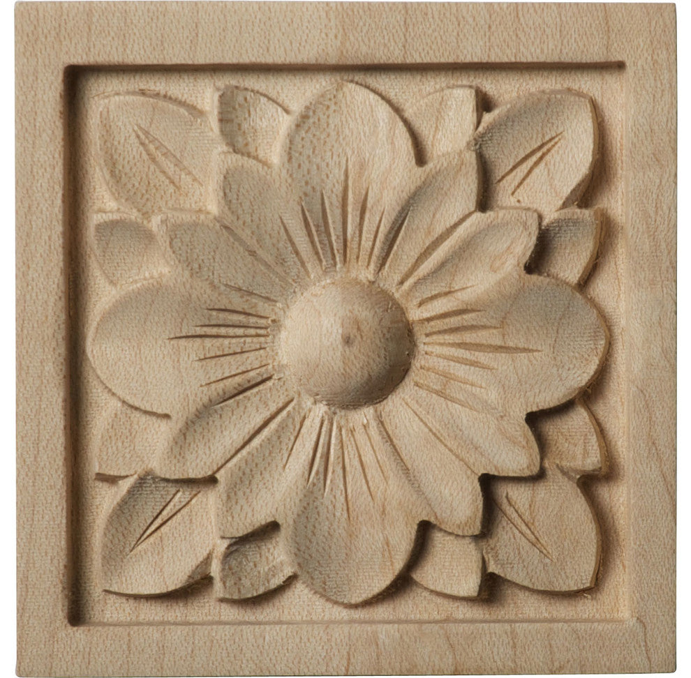 3"W x 3"H x 5/8"D Small Dogwood Flower Rosette, Lindenwood
