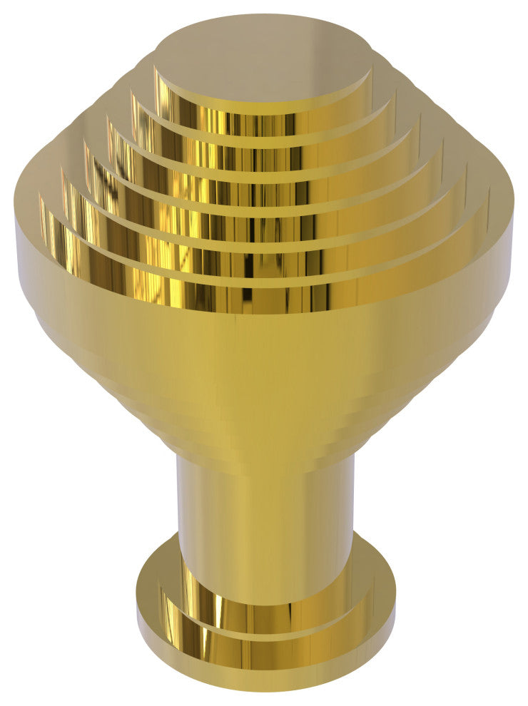 Designer Cabinet Knob, Polished Brass