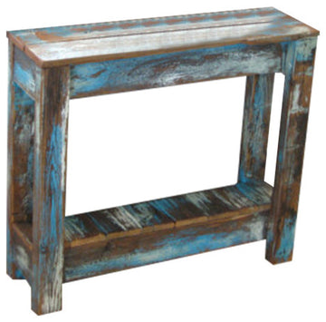 Heavily Distressed Blue Combo Side Table