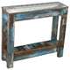 Heavily Distressed Blue Combo Side Table