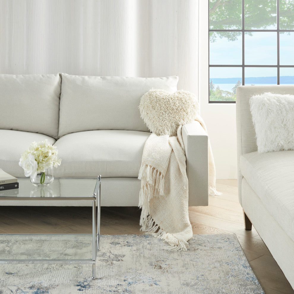 Mina Victory TL001 Throw Pillow, Cream, 18" x 18"