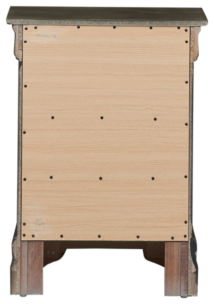 Louis Philippe 3-Drawer Nightstand (29 in. H x 21 in. W x 16 in. D), Gray