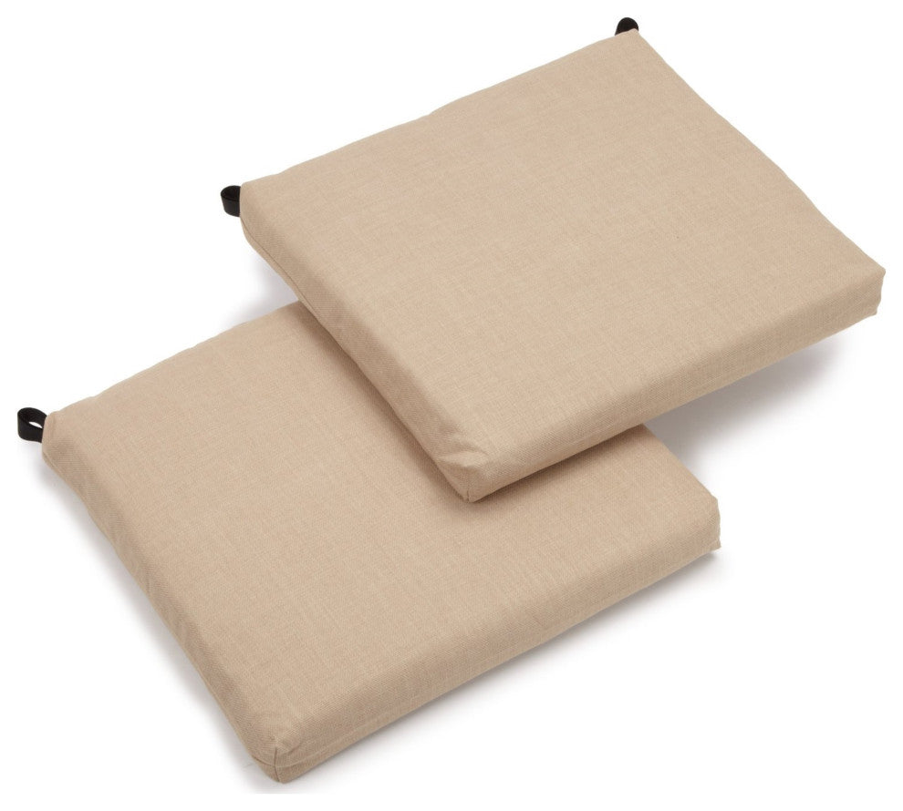 20"x19" Spun Polyester Chair Cushion, Set of 2, Sandstone