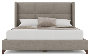 Nativa Interiors Megan Square Upholstered Bed, Grey, King