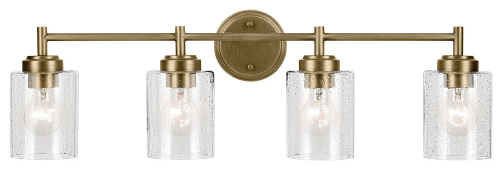 30" 4-Light Vanity Light With Clear Seeded Glass