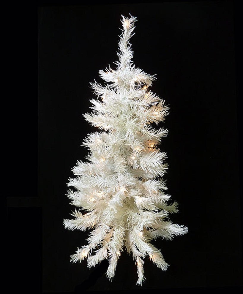3' Pre-Lit Snow White Artificial Christmas Tree Clear Lights