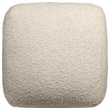 Twill Beige Transitional Solid Handmade Polyester Square Pouf,  18"x18"x18"