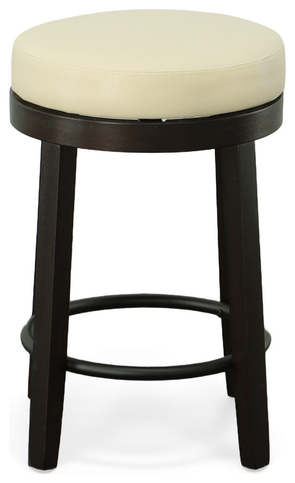 Era Swivel 24" Counter Stool, Cream and Espresso