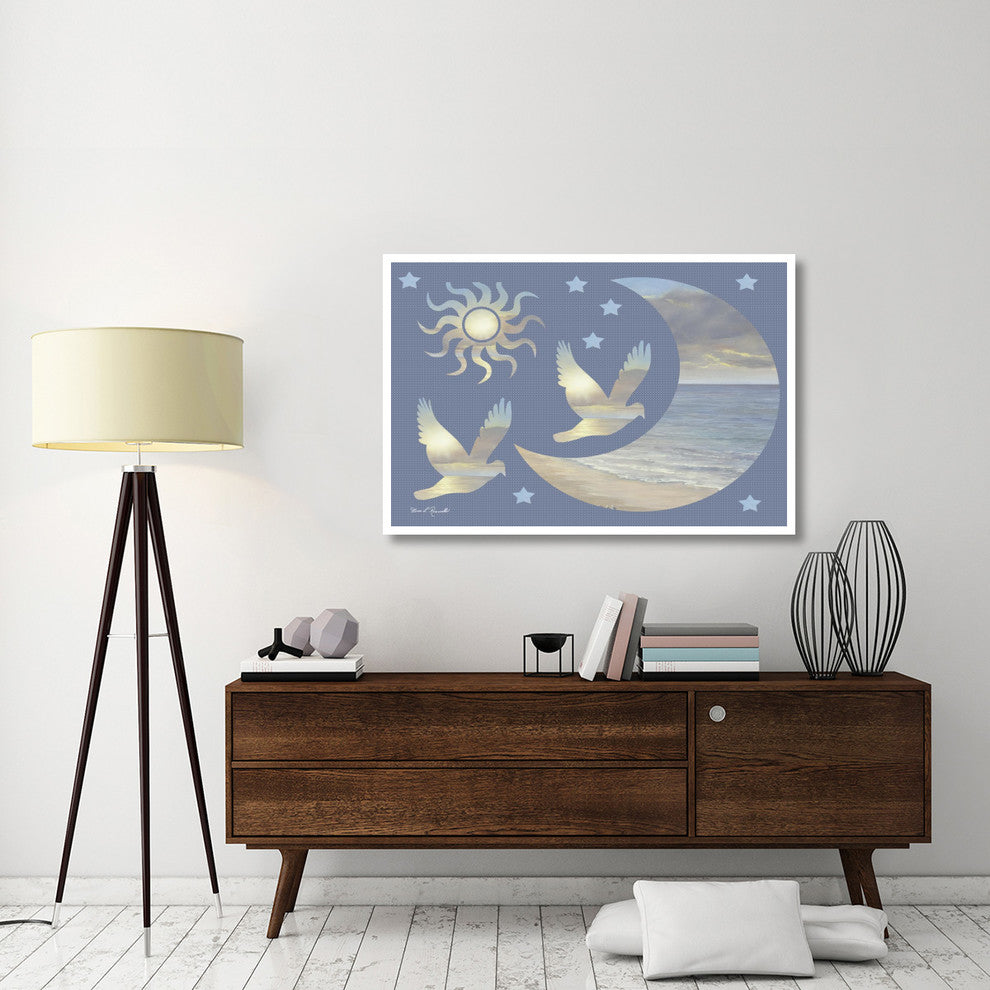 "Moon and Stars" Digital Paper Print by Diane Romanello, 50"x34"