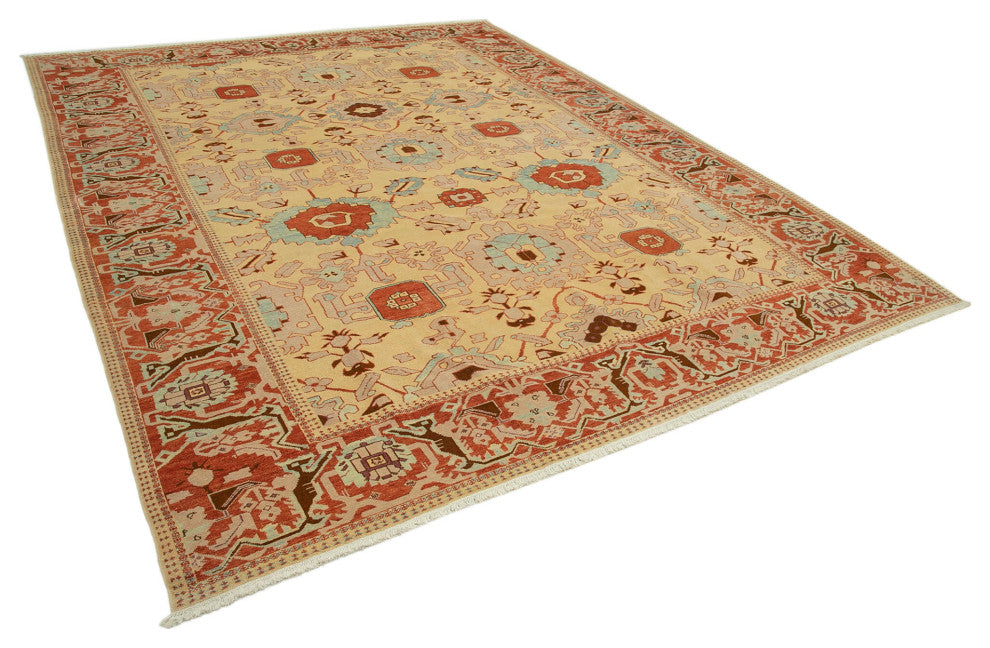 Rug N Carpet - Handmade Oriental 9' 2" x 11' 6" One-of-a-Kind Oushak Area Rug