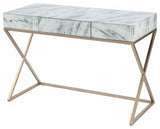 Faux Marble Writing Desk with Storage