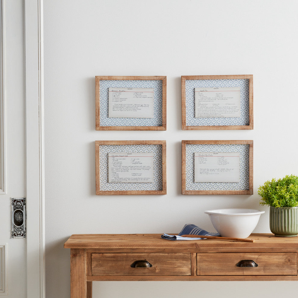 Framed Recipe Card, 4-Piece Set