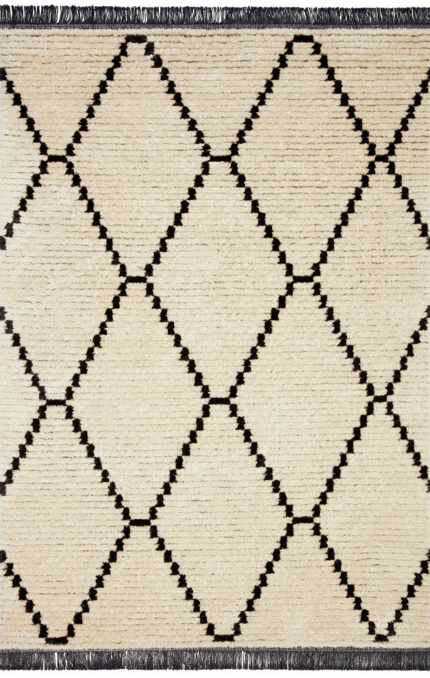 Chris Loves Julia x Loloi Alice Cream/Charcoal 18" x 18" Sample Area Rug