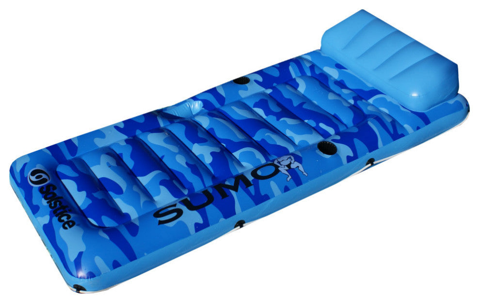 81" Inflatable Blue Camouflage Sumo Sized Swimming Pool Raft