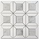 Carrara White Marble Square Doheny Mosaic Tile Thassos White Polished, 1 sheet