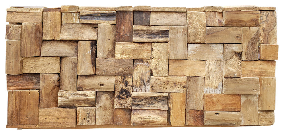 Rustic Recycled Teak Wood Java Coffee Table, 32 inch