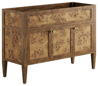 Elysian 48" Wood Double Sink Bathroom Vanity - Black Brown