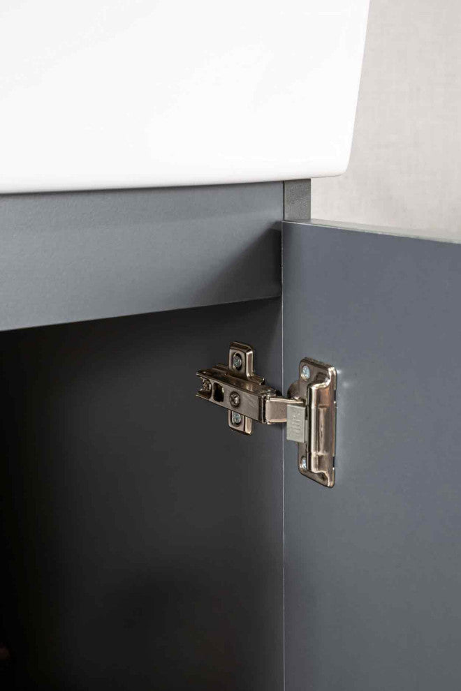 Vita Collection Gray Bathroom Vanity With Sink, Mirror, Countertop, 24