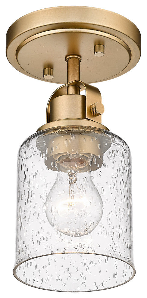 Zlite 340F1-HG 1-Light Flush Mount, Clear Seeded