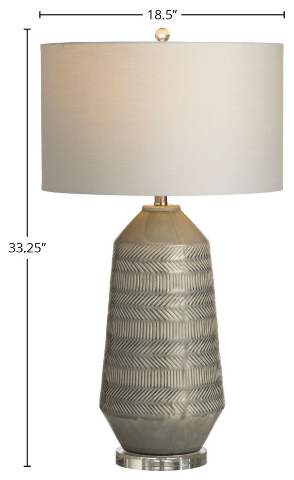 Sherie 3-Way Ceramic Table Lamp, Grey