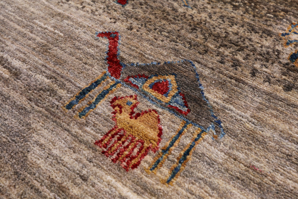 Hand Knotted Tribal Persian Gabbeh Wool Rug 5' 9" X 7' 7" Q9897