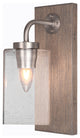 Oxbridge Wall Sconce, Graphite & Painted Distressed Metal, 4" Clear Bubble