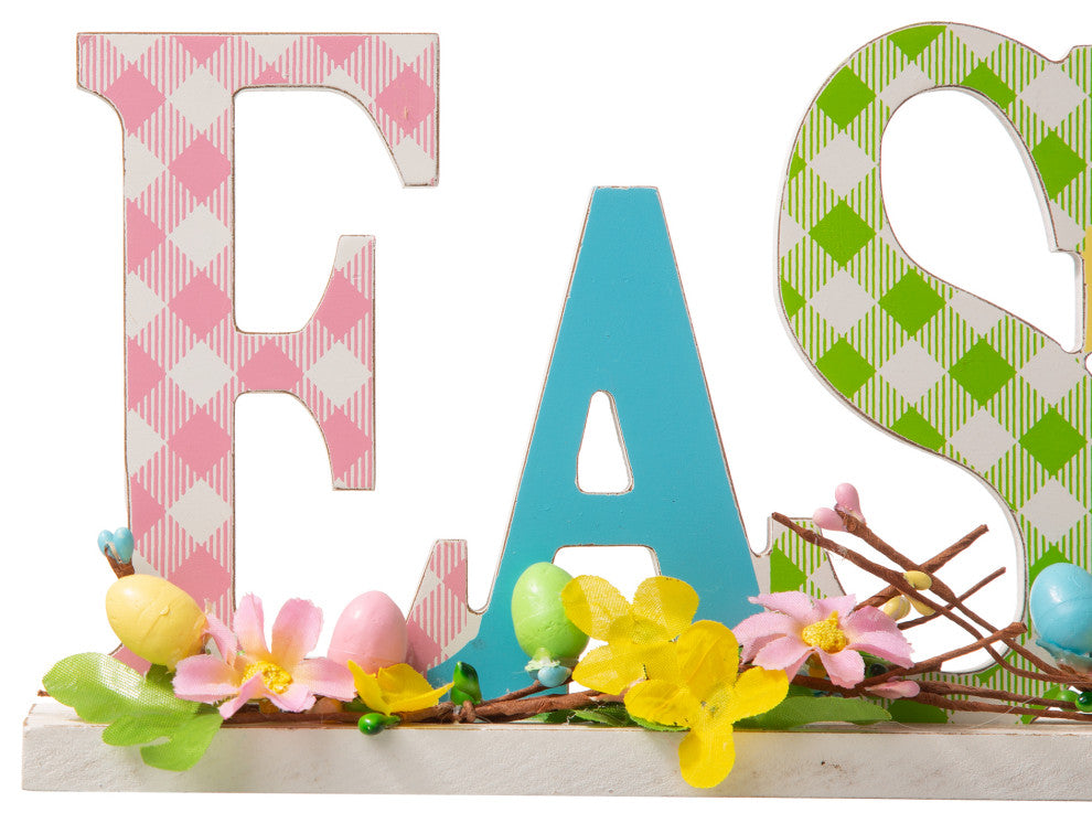 16"L Wooden "EASTER" Table Decor