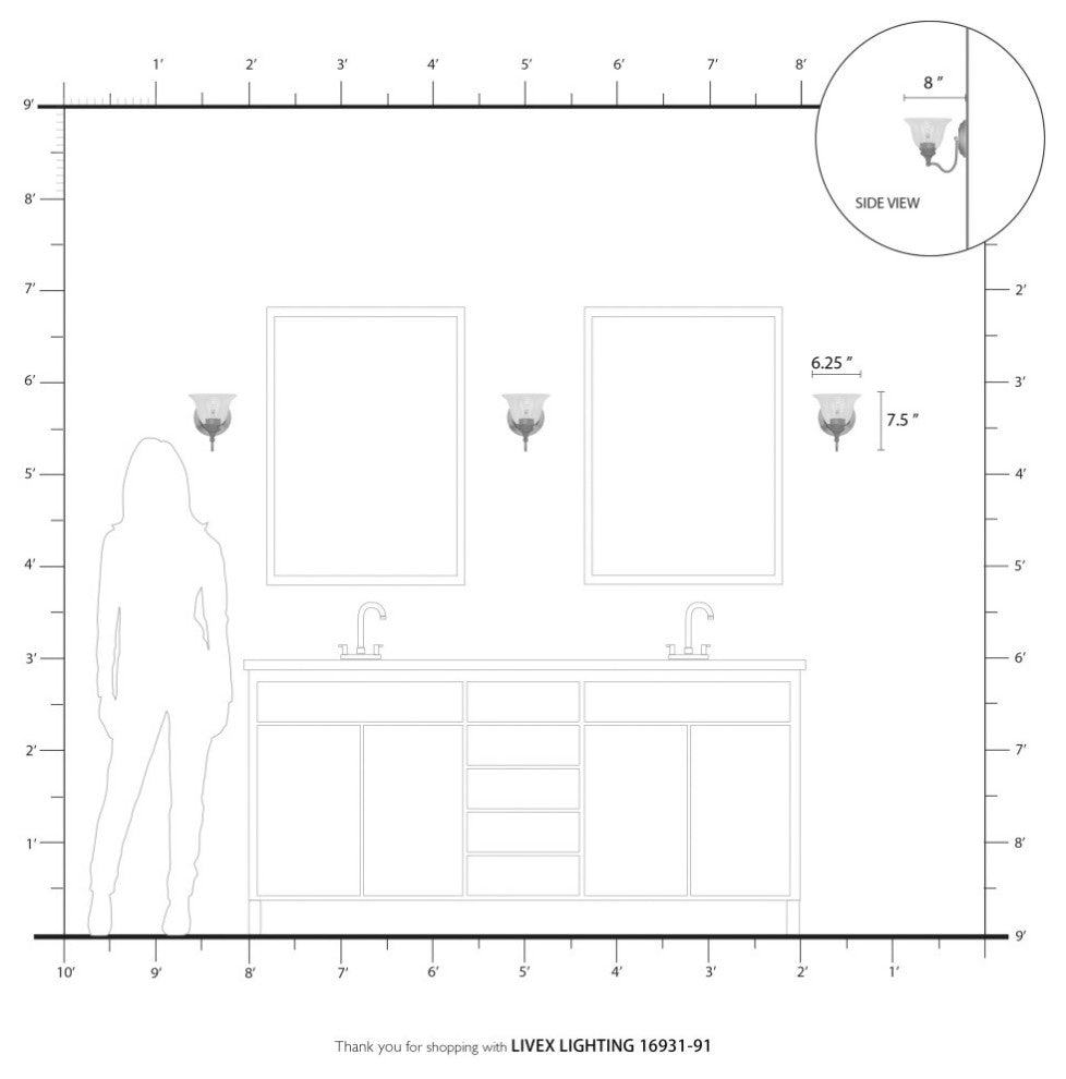 Moreland 1 Light Brushed Nickel Vanity Sconce