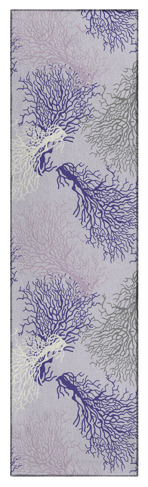 Indoor/Outdoor Seabreeze SZ3 Lavender Machine Washable 2'3" x 7'6" Runner Rug