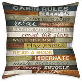 Laural Home Cabin Rules Outdoor Decorative Pillow, 20"x20"