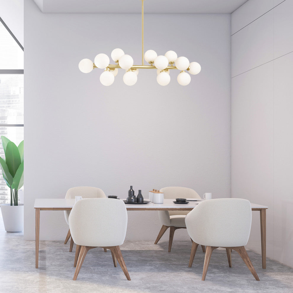 Arya 16 Light Chandelier With Satin Gold Finish
