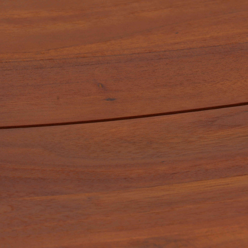 Dorsey Accent Stool With Curved Seat, Teak
