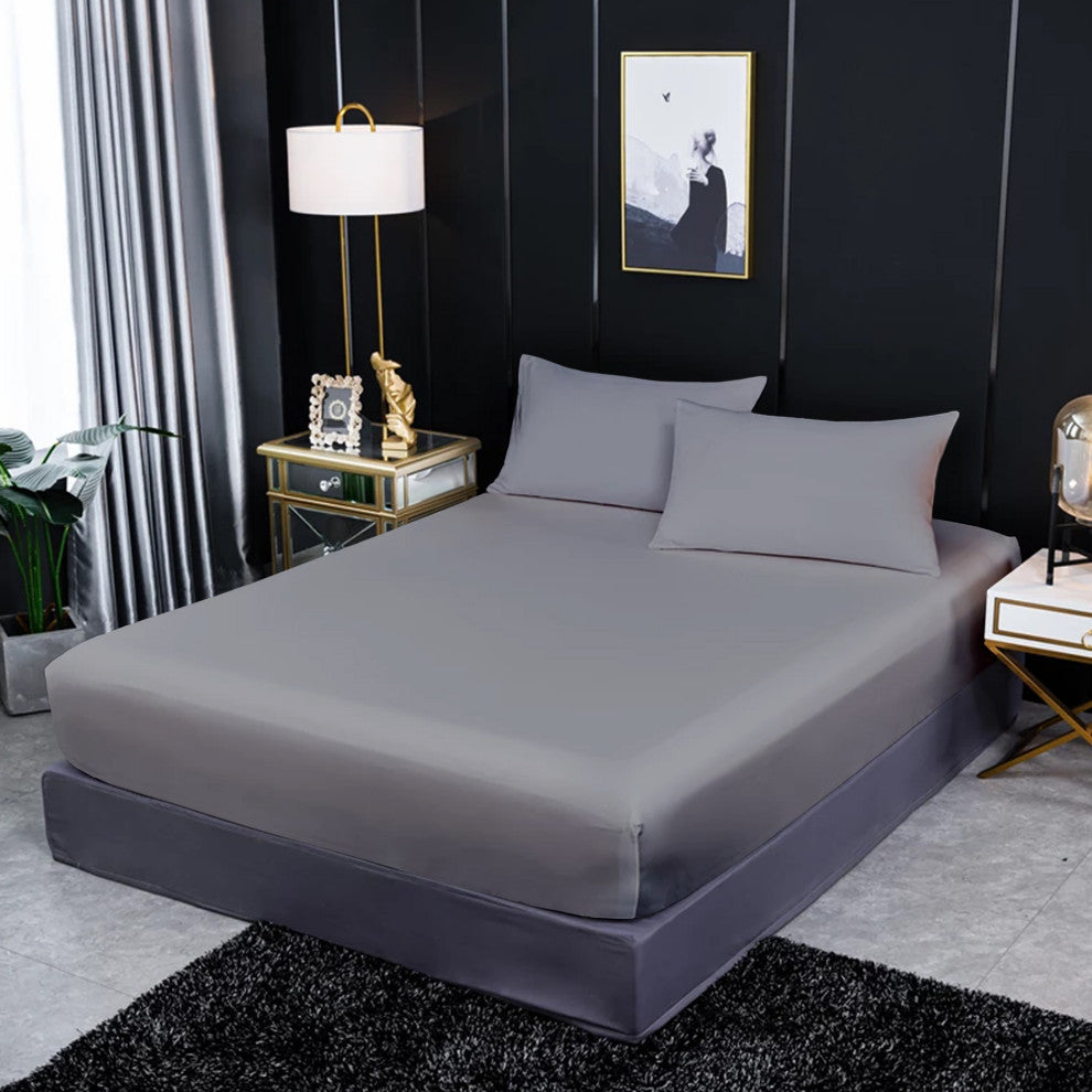 Organic Cotton Fitted Sheet, Dark Gray, Full, 54"x75"