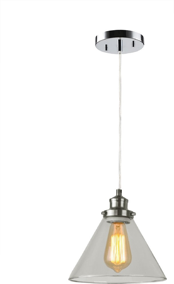 Woodbridge Lighting Taylor 1 Light Steel and Glass Pendant in Satin Nickel