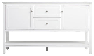 60" Double Bathroom Vanity, White