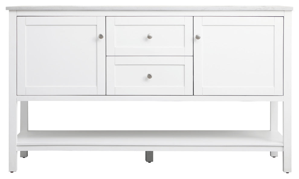 60" Double Bathroom Vanity, White