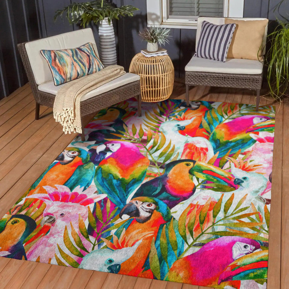 Indoor/Outdoor Tropics TC5 Confetti Machine Washable 3' x 5' Rug