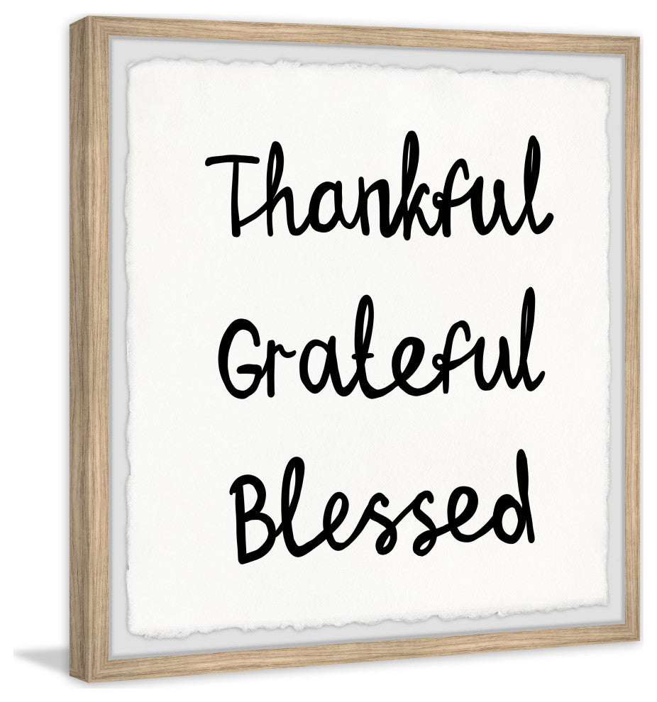 "Grateful and Blessed" Framed Painting Print, 18x18