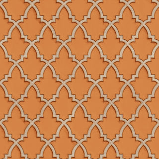 Geometric Textured Wallpaper, Trellis Pattern, Beige Orange, 1 Roll