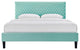 Platform Bed Frame, King Size, Blue, Velvet, Modern, Bedroom Master Guest Suite
