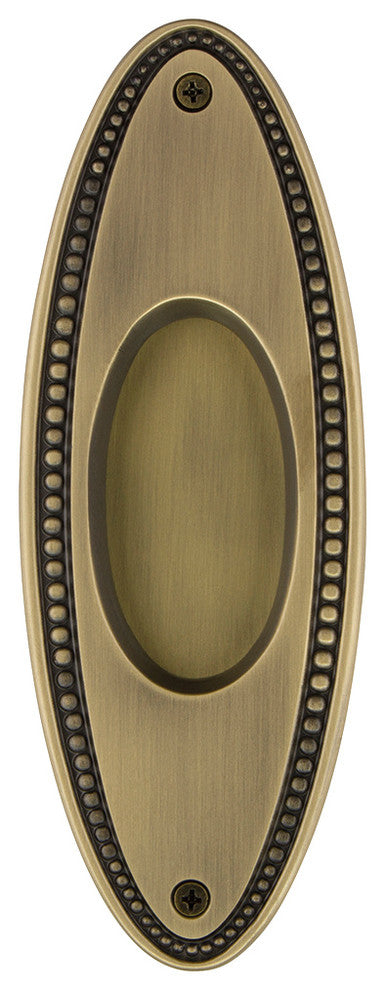 Beaded Bin Pull, Antique Brass