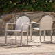 GDF Studio Ava Outdoor Wicker Armed Aluminum Framed Stack Chairs, Set of 2, Chat