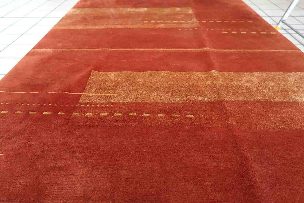 Handmade Vintage Tibetan Khaden Rug 5.6'x7.8', 173cmx239cm, 1970s