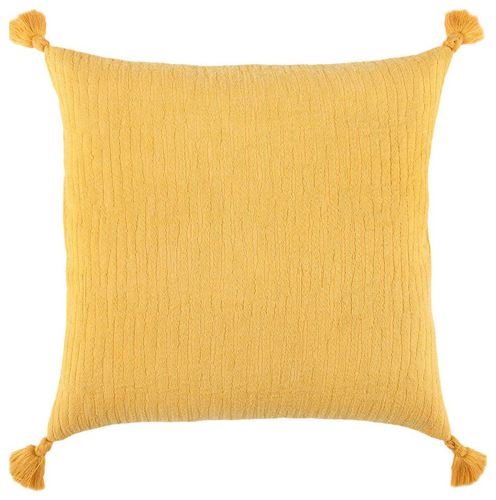 Gold Solid Tonal Abstract Stripe Throw Pillow