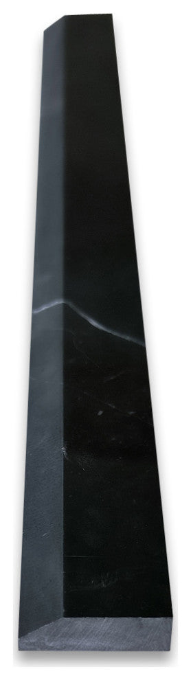 Nero Marquina Black Marble Beveled Pencil Edging Trim Molding Polished, 1 piece